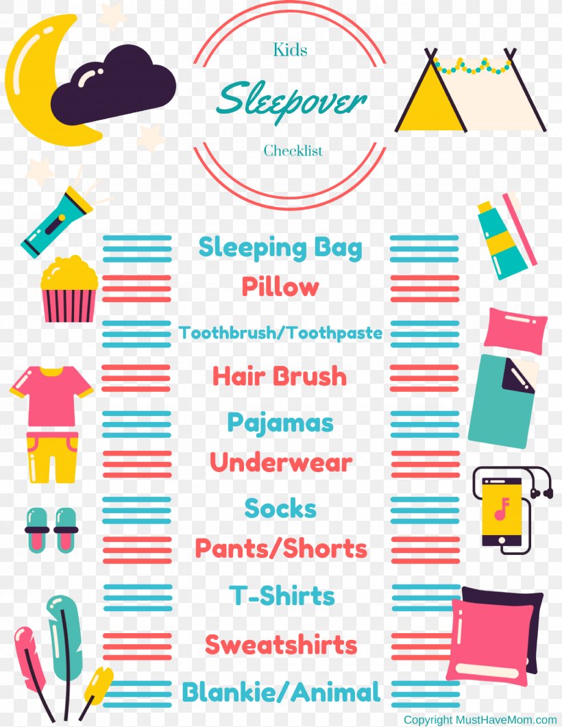 Sleepover Birthday Child Coloring Book Party, PNG, 2550x3300px, Sleepover, Area, Birthday, Checklist, Child Download Free