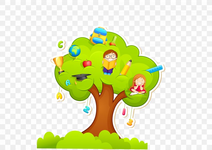 Cartoon Learning Tree, PNG, 3508x2482px, Education, Amphibian, Art, Book, Cartoon Download Free