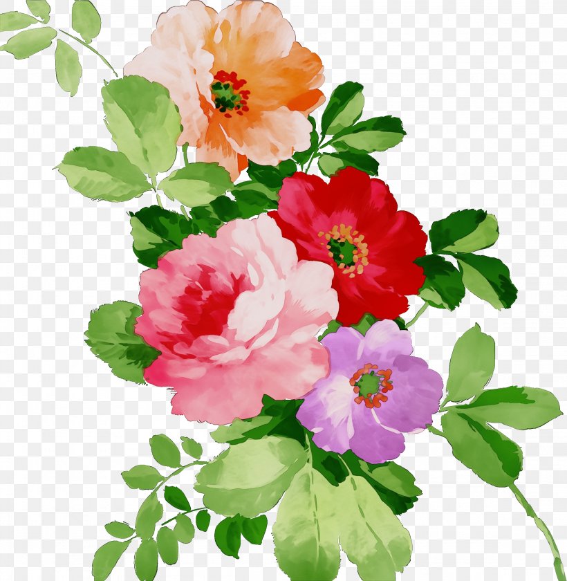 Rose, PNG, 2304x2363px, Watercolor, Branch, Flower, Flowering Plant, Paint Download Free
