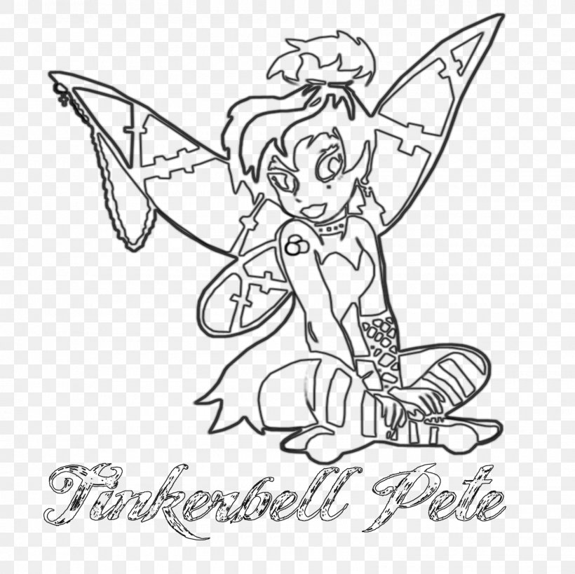 Tinker Bell Peter Pan Drawing Line Art, PNG, 1600x1600px, Watercolor, Cartoon, Flower, Frame, Heart Download Free