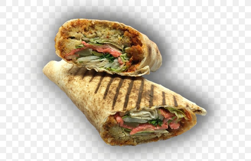 Wrap Shawarma Vegetarian Cuisine Mediterranean Cuisine Kati Roll, PNG, 688x526px, Wrap, American Food, Breakfast Sandwich, Dish, Falafel Download Free