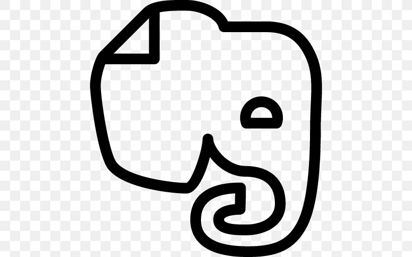 Evernote Clip Art, PNG, 512x512px, Evernote, Area, Black And White, Computer Software, Line Art Download Free