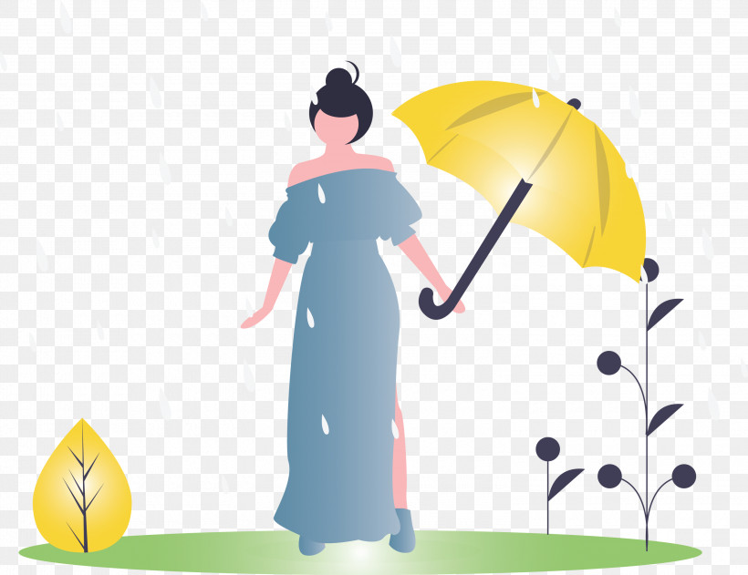 Raining Spring Woman, PNG, 3000x2309px, Raining, Cartoon, Spring, Standing, Umbrella Download Free