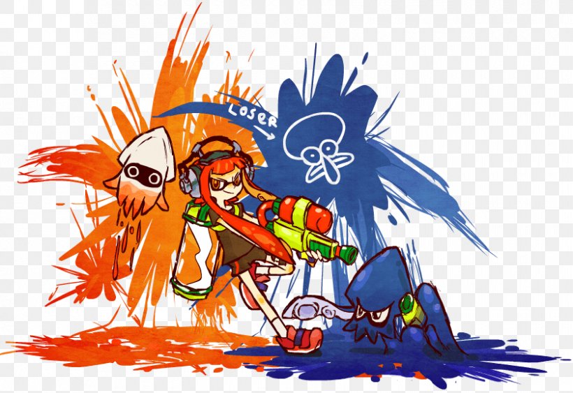 Splatoon 2 Wii U Video Game, PNG, 840x577px, Watercolor, Cartoon, Flower, Frame, Heart Download Free