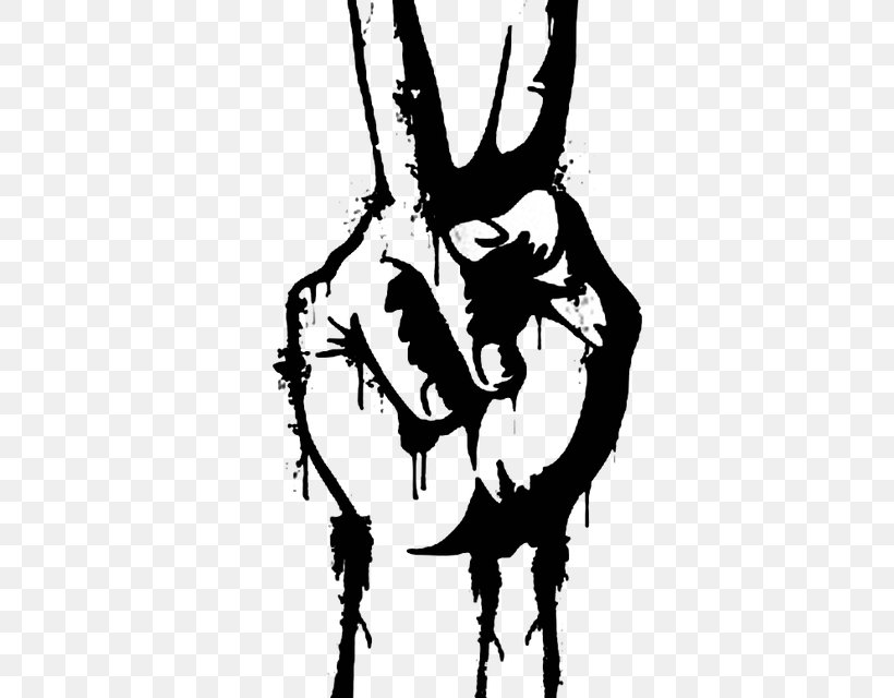 V Sign Peace Symbols Clip Art Drawing Image, PNG, 640x640px, V Sign, Antler, Art, Black, Black And White Download Free