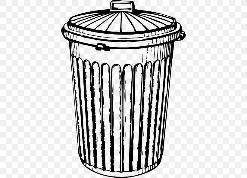 Waste Container Clip Art, PNG, 414x592px, Waste Container, Basket, Black And White, Can Stock Photo, Lid Download Free