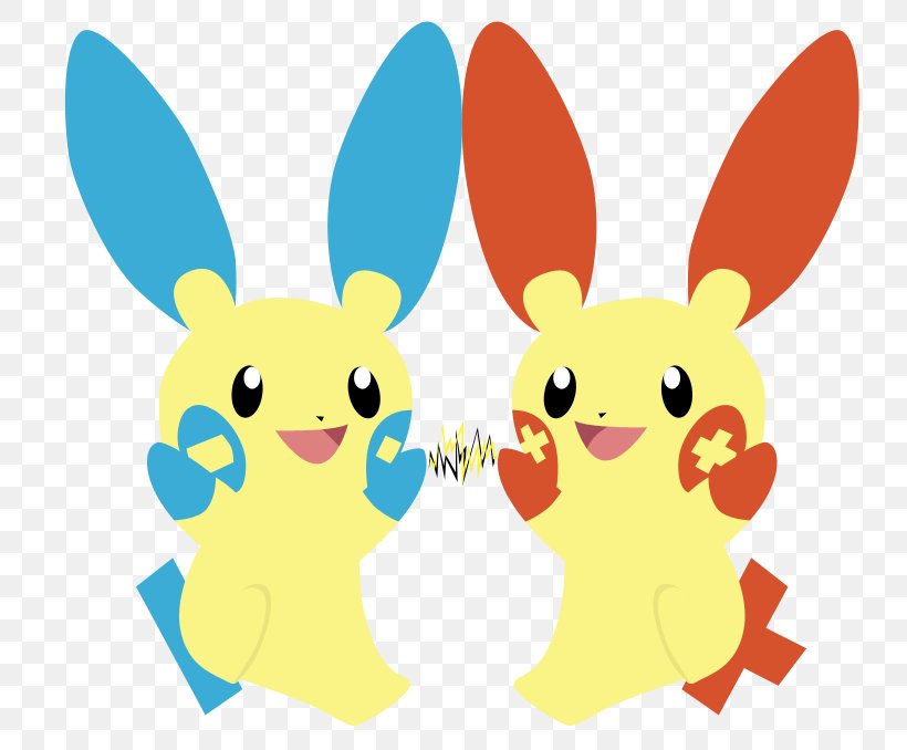 Domestic Rabbit Minun Plusle Image, PNG, 803x678px, Domestic Rabbit, Animal Figure, Animation, Cartoon, Gesture Download Free