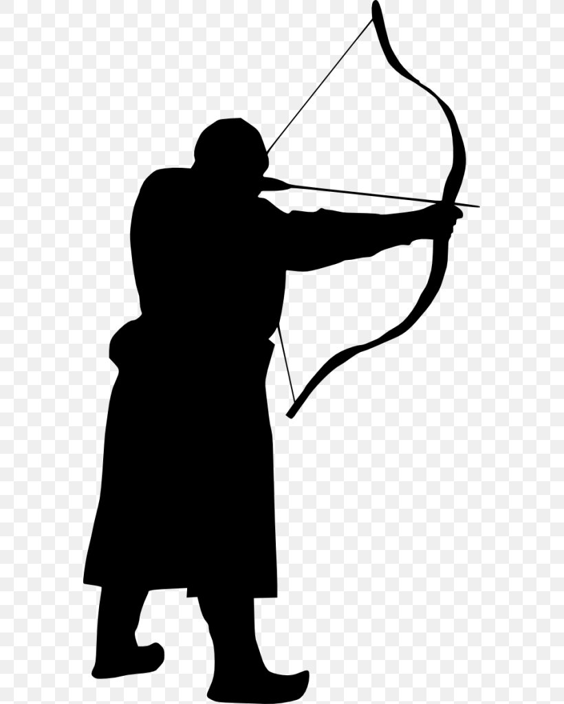 Silhouette Archery Clip Art, PNG, 577x1024px, Silhouette, Archery, Arm, Black And White, Bowyer Download Free