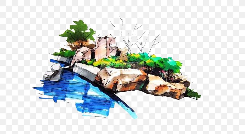 Landscape Rock Garden Illustration, PNG, 670x449px, Landscape, Art, Food, Formation Of Rocks, Fukei Download Free