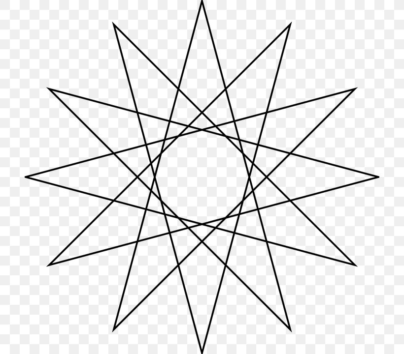 Star Polygon Regular Polygon Star-shaped Polygon, PNG, 720x720px, Star Polygon, Area, Black And White, Concave Polygon, Diagram Download Free