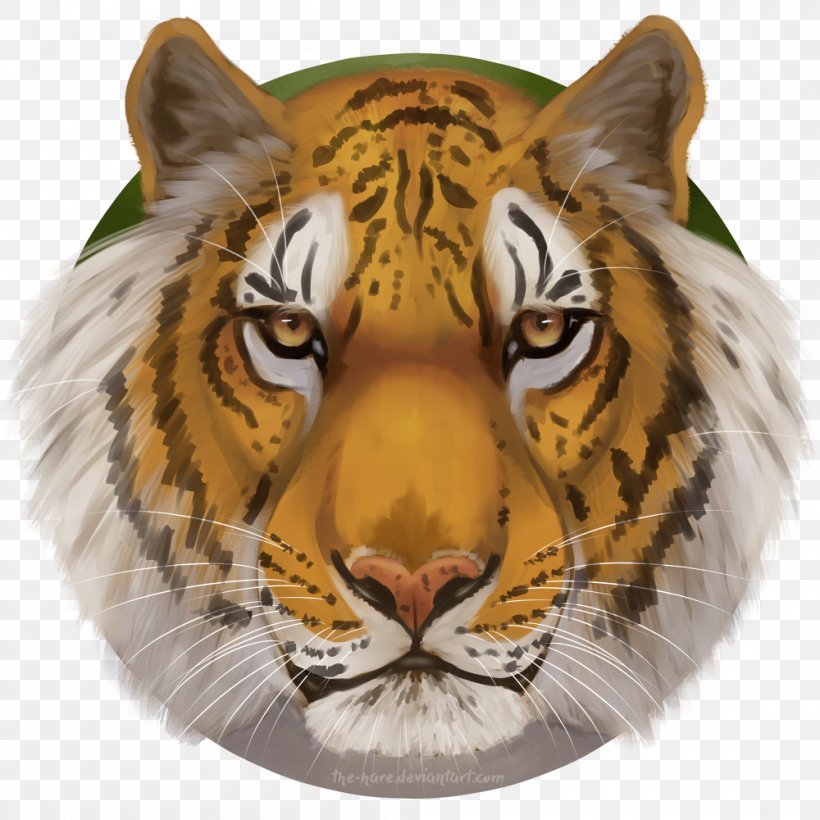 Tiger Cat Panther Hare Painting, PNG, 1000x1000px, Tiger, Animal, Art, Big Cat, Big Cats Download Free