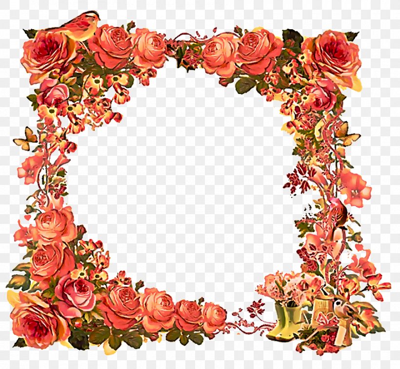 Flower Wreath Frame, PNG, 900x833px, Garden Roses, Artificial Flower ...