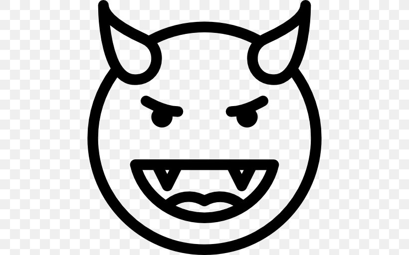 Smiley Emoticon Clip Art, PNG, 512x512px, Smiley, Avatar, Black And White, Devil, Emoji Download Free