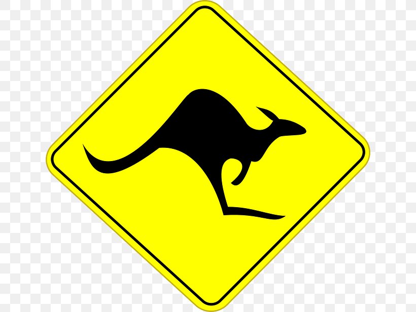 Road Signs In Australia Kangaroo Traffic Sign, PNG, 640x616px, Australia, Area, Black And White, Brand, Kangaroo Download Free