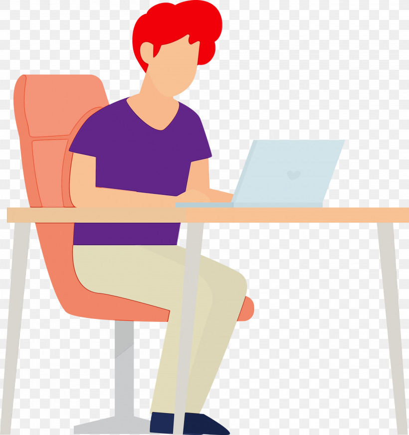 Cartoon Chair Line Reading, PNG, 2817x3000px, Work, Cartoon, Chair, Computer, Human Download Free