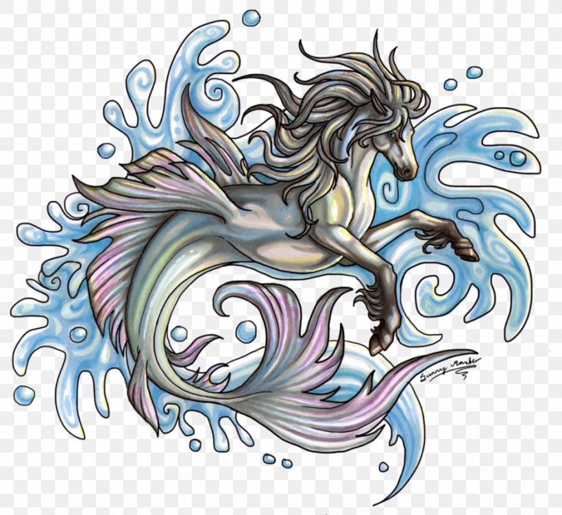 Seahorse Poseidon Hippocampus Drawing, PNG, 934x856px, Seahorse, Art, Dragon, Drawing, Fictional Character Download Free
