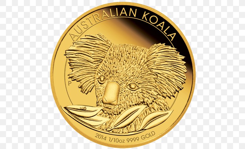 Perth Mint Koala Proof Coinage Gold Coin, PNG, 500x500px, Watercolor, Cartoon, Flower, Frame, Heart Download Free