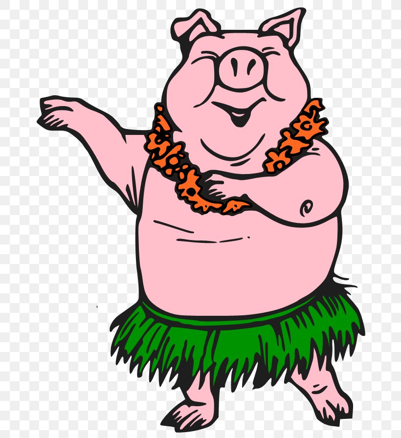 Pig Hula Dance Art, PNG, 697x896px, Pig, Animation, Art, Artwork, Carnivoran Download Free