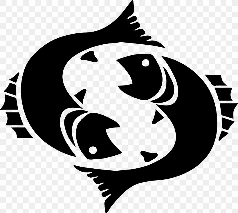 Pisces Astrological Sign Zodiac Horoscope, PNG, 2400x2154px, Pisces, Astrological Sign, Astrology, Black, Black And White Download Free