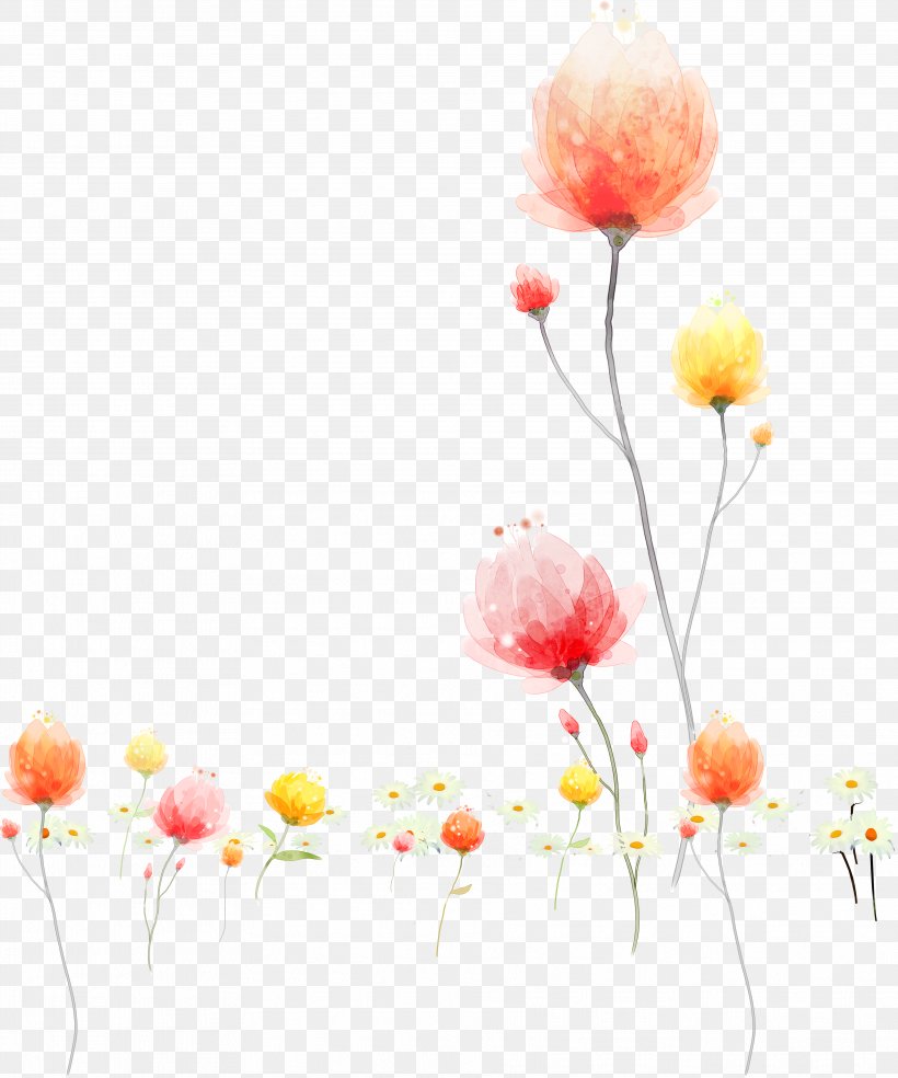 Watercolor Painting Illustration, PNG, 3737x4487px, Watercolor Painting, Blossom, Branch, Floral Design, Floristry Download Free