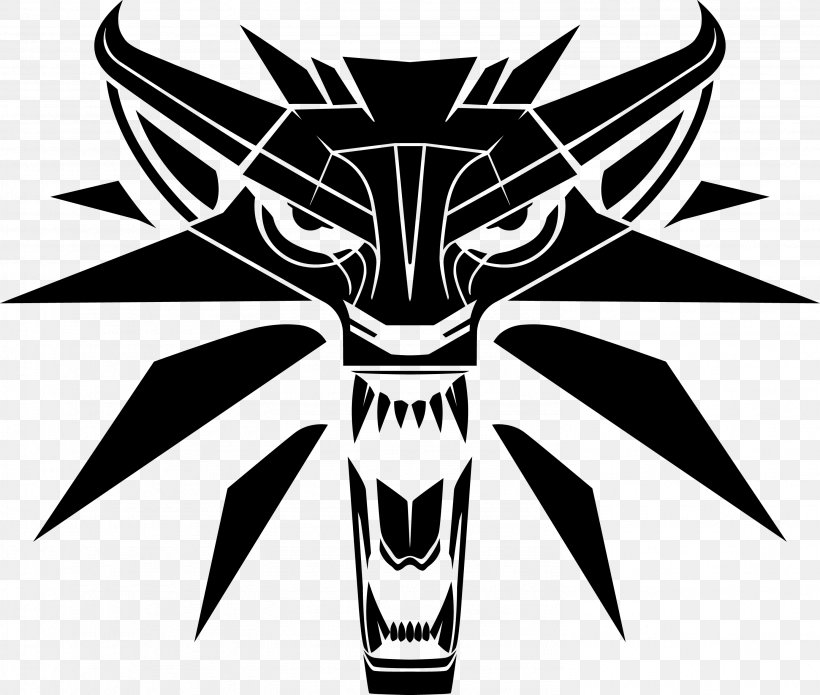 The Witcher 3: Wild Hunt Geralt Of Rivia Logo Decal, PNG, 2978x2527px, Witcher 3 Wild Hunt, Black And White, Decal, Emblem, Fictional Character Download Free