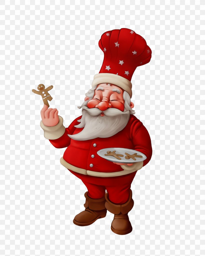 Santa Claus, PNG, 1788x2236px, Watercolor, Christmas, Fictional Character, Figurine, Paint Download Free