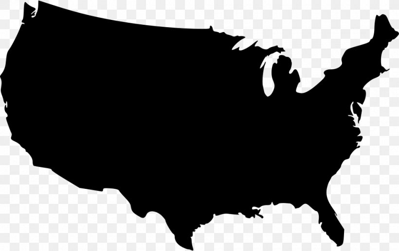 United States Vector Map, PNG, 980x618px, United States, Black, Black
