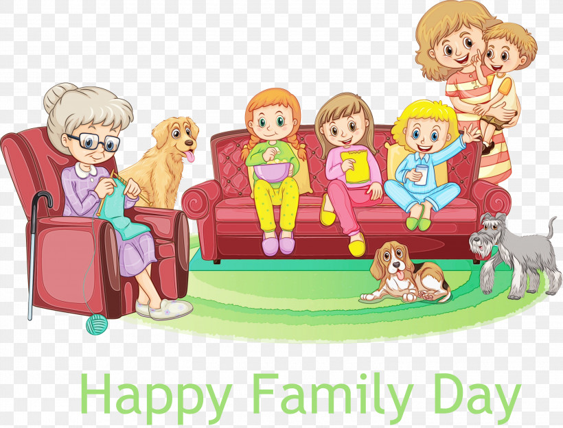 Cartoon Sharing Toy Playset, PNG, 3000x2284px, Family Day, Cartoon, Paint, Playset, Sharing Download Free