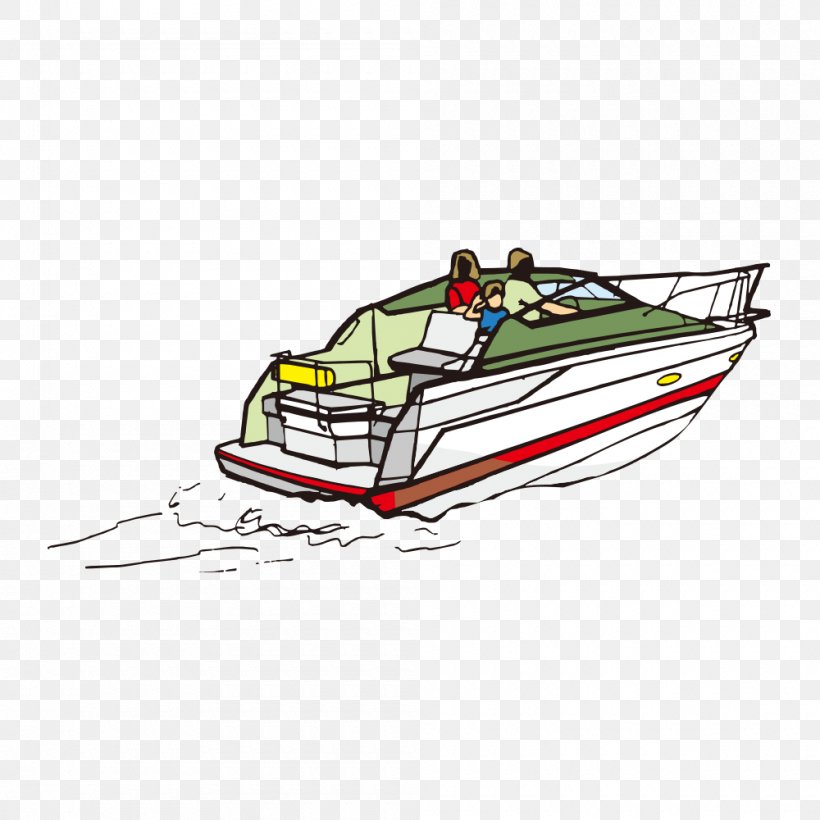 Cartoon Yacht Watercraft Illustration, PNG, 1000x1000px, Cartoon,  Automotive Design, Boat, Boating, Cruise Ship Download Free