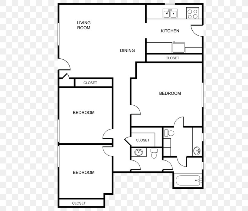 Floor Plan Parkside Apartments House Document, PNG