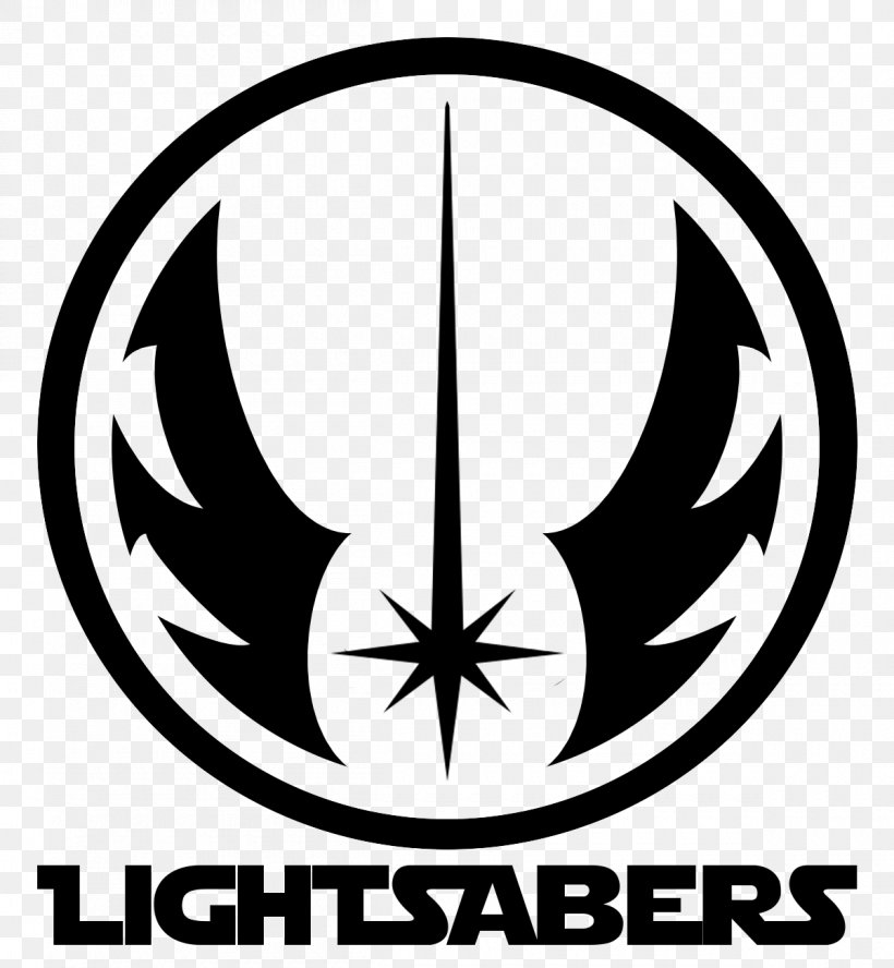 Logo Lightsaber The New Jedi Order, PNG, 1200x1300px, Logo, Area, Black And White, Brand, Decal Download Free