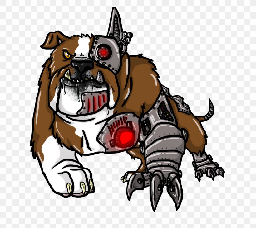 Bulldog Cyborg Puppy Drawing DeviantArt, PNG, 1280x1144px, Bulldog, Animal, Art, Canidae, Carnivora Download Free