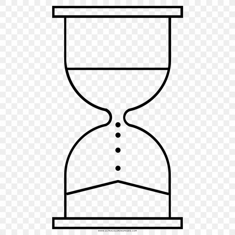 Hourglass Drawing Clock Paper Coloring Book, PNG, 1000x1000px, Hourglass, Area, Black, Black And White, Clock Download Free