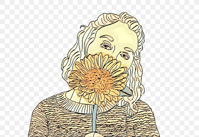 Sunflower, PNG, 640x568px, Pop Art, Flower, Head, Line Art, Nose Download Free