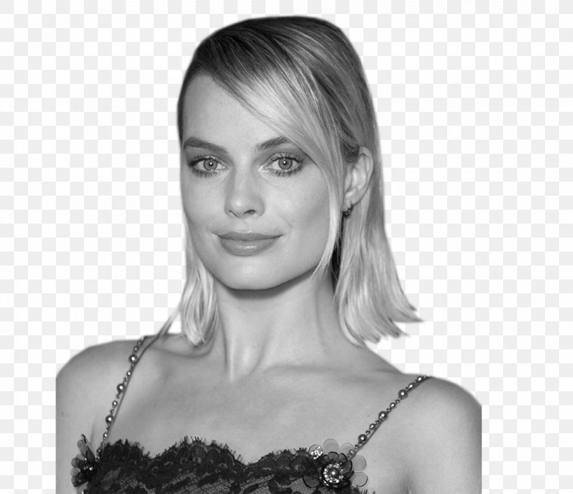 Silver Background, PNG, 1020x880px, Margot Robbie, Actor, Beauty, Black Hair, Blackandwhite Download Free