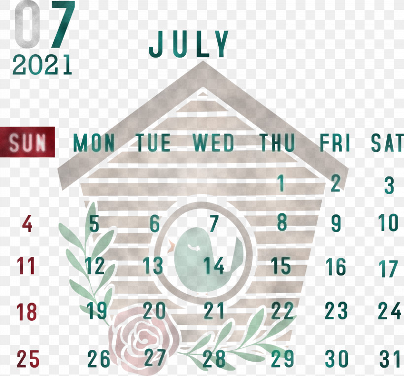 July 2021 Calendar July Calendar 2021 Calendar, PNG, 3000x2793px, 2021 Calendar, July Calendar, Diagram, Geometry, Green Download Free