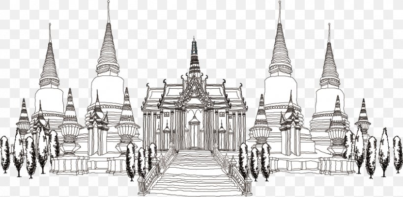 Thailand Trip Color Silhouette, PNG, 845x415px, Thailand, Architecture, Black And White, Building, City Download Free