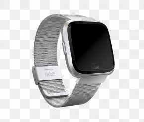 Fitbit - Fitbit Versa Metal Mesh (Silver Stainless Steel) Smartwatch Activity Monitors Physical Fitness PNG