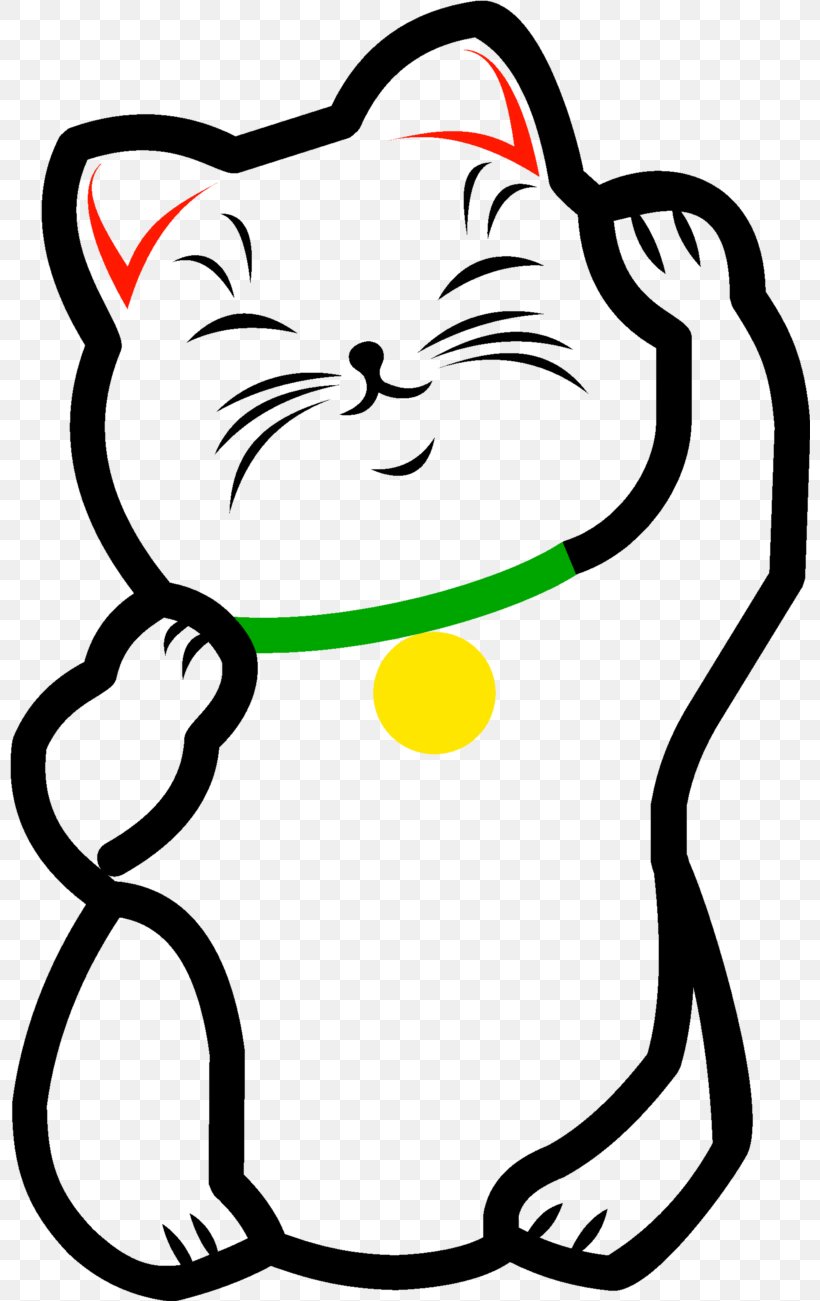 Cat Maneki-neko Luck Whiskers, PNG, 800x1301px, Cat, Artwork, Black And White, Black Cat, Carnivoran Download Free