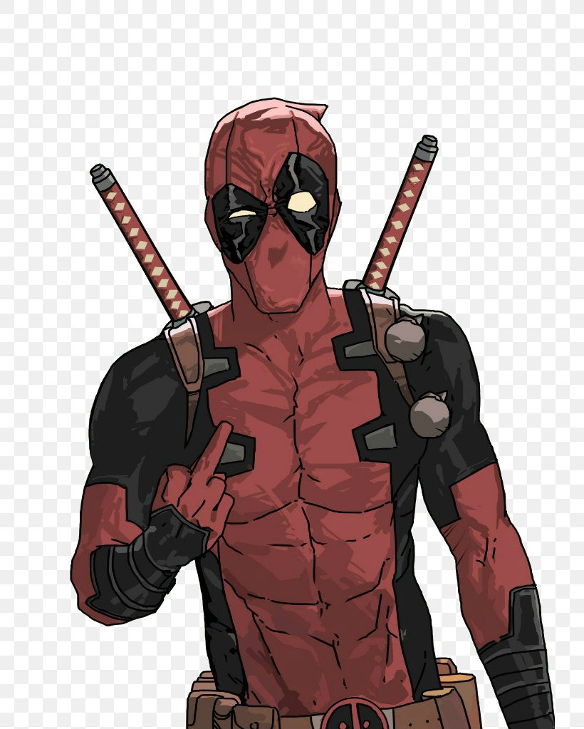 Deadpool Superhero Middle Finger Fan Art, PNG, 738x1023px, Watercolor, Cartoon, Flower, Frame, Heart Download Free