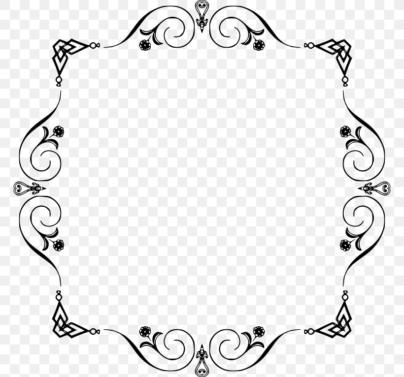 Borders And Frames Clip Art, PNG, 766x766px, Borders And Frames, Area, Artwork, Black And White, Body Jewelry Download Free