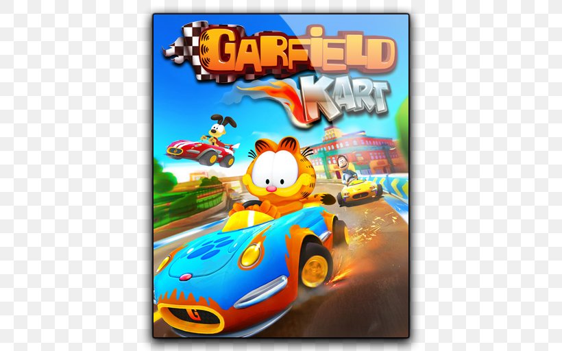 Garfield Kart Fast & Furry Odie Video Game, PNG, 512x512px, Garfield Kart, Cartoon, Fiction, Game, Garfield Download Free