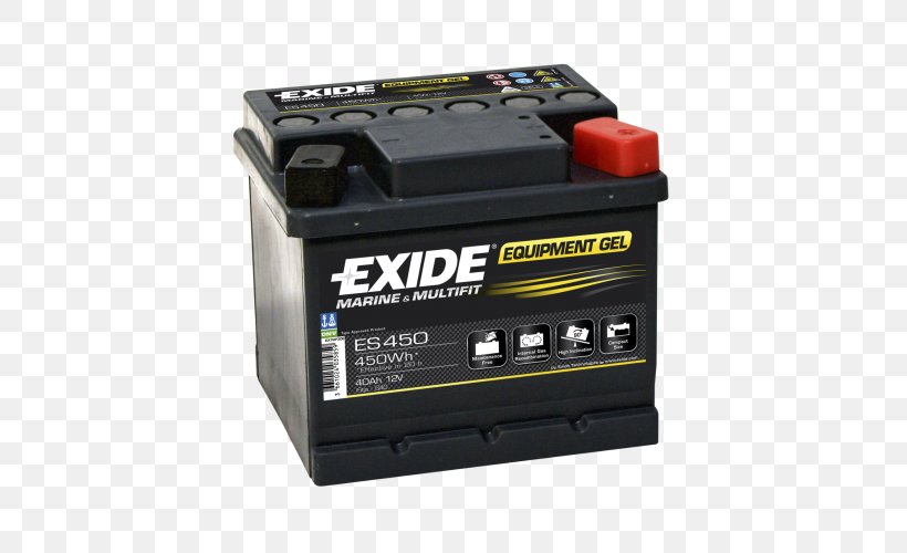 Rechargeable Battery VRLA Battery Electric Battery Ampere Hour Exide, PNG, 500x500px, Rechargeable Battery, Accumulator, Ampere, Ampere Hour, Auto Part Download Free