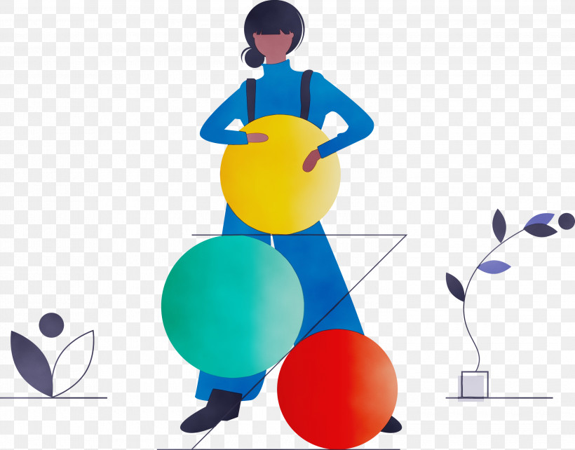 Swiss Ball Ball Balance, PNG, 3000x2351px, Modern Art, Balance, Ball, Girl, Paint Download Free