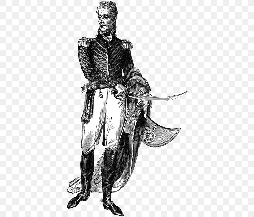 President Of The United States Andrew Jackson, 1767-1845 Soldier Clip Art, PNG, 398x700px, United States, Andrew Carnegie, Andrew Jackson, Armour, Black And White Download Free