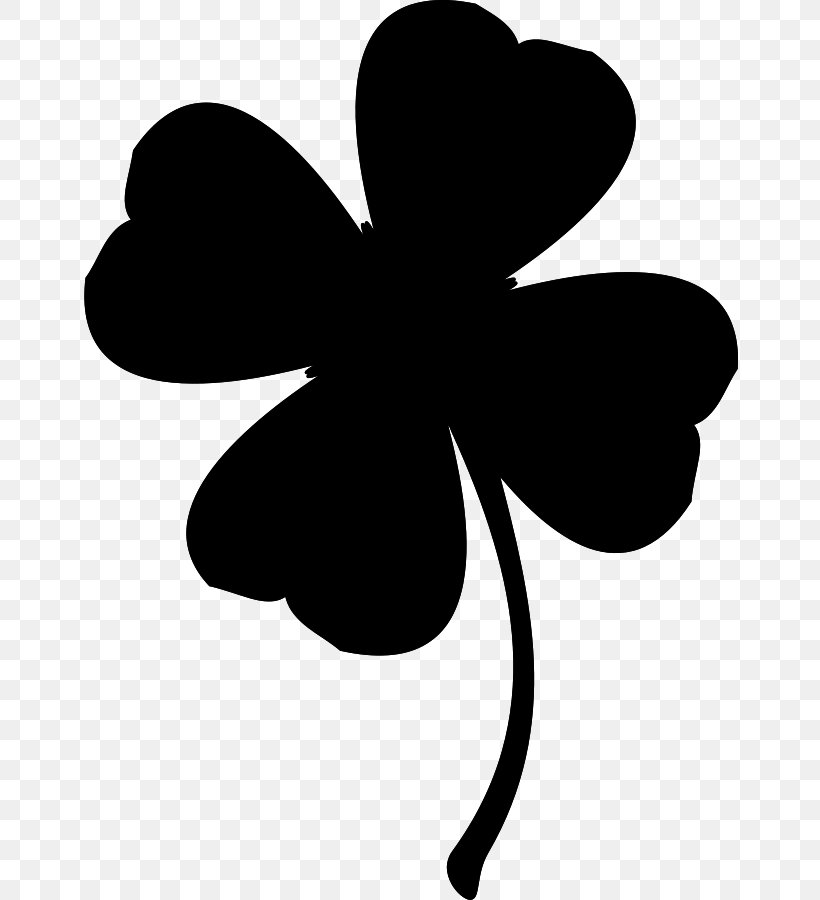 Four-leaf Clover Clip Art Image, PNG, 656x900px, Fourleaf Clover, Blackandwhite, Clover, Flower, Flowering Plant Download Free