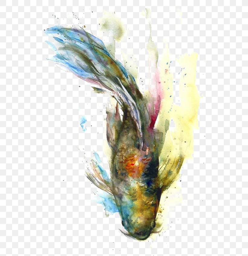 Koi Watercolor Painting Goldfish, PNG, 564x846px, Koi, Abstract Art, Art, Arts, Canvas Download Free