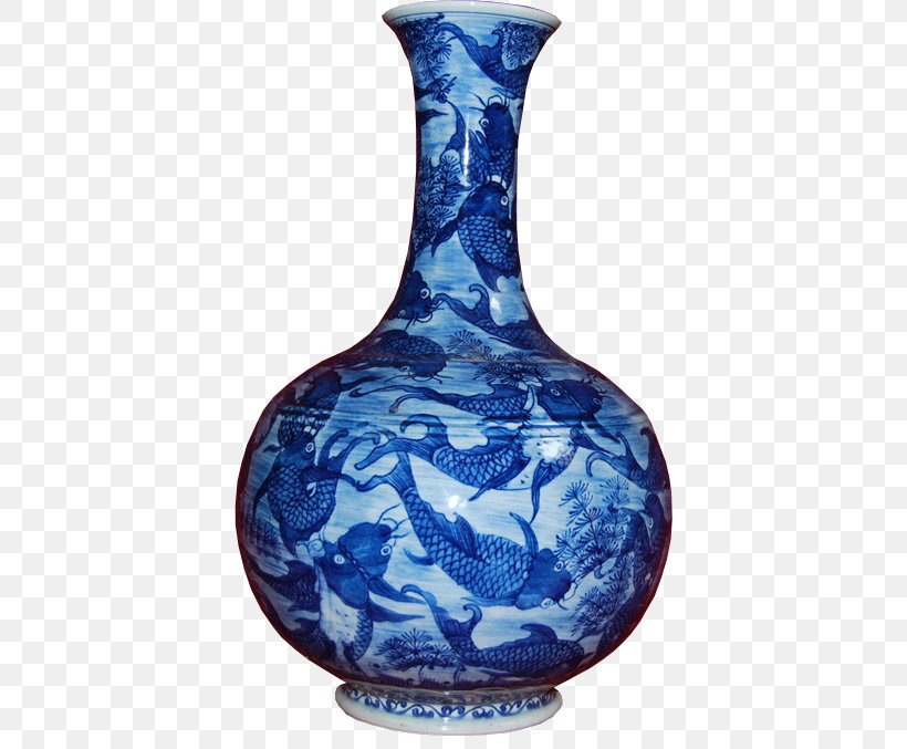 Blue And White Pottery Vase Porcelain Cobalt Blue, PNG, 427x677px, Blue And White Pottery, Artifact, Blue, Blue And White Porcelain, Ceramic Download Free