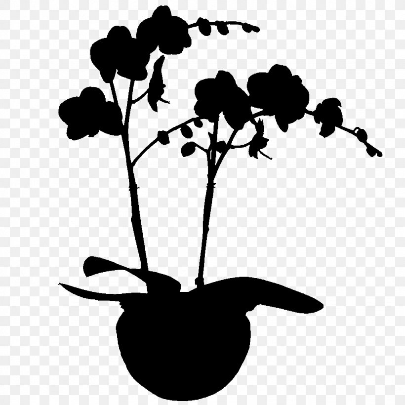 Clip Art Flower Plant Stem Leaf Silhouette, PNG, 1024x1024px, Flower, Blackandwhite, Botany, Branching, Flowering Plant Download Free