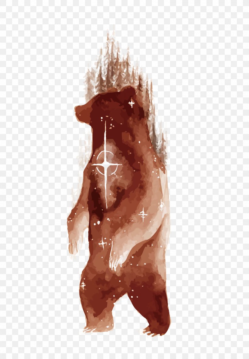 Vector Hand-painted Bear, PNG, 1500x2158px, Watercolor, Cartoon, Flower, Frame, Heart Download Free